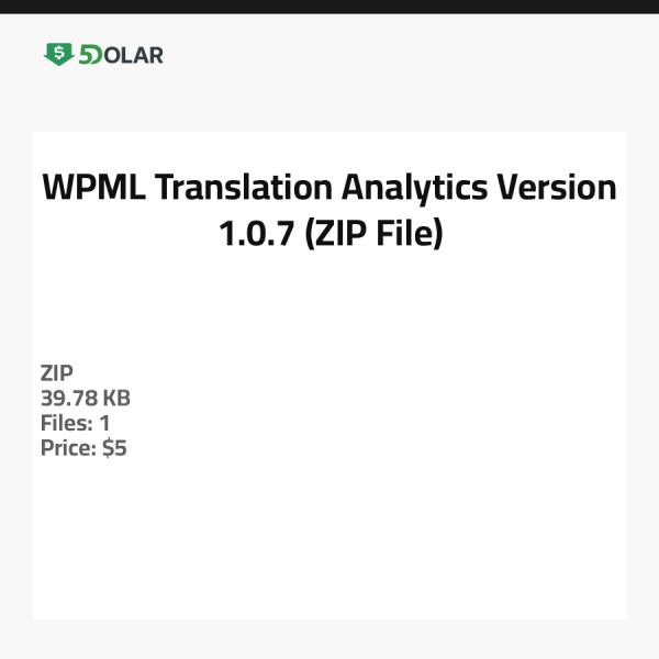 WPML Übersetzungsanalysen - Version 1.0.7 (ZIP-Datei)