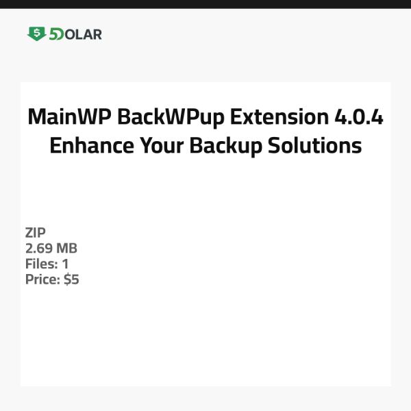 MainWP BackWPup Erweiterung 4.0.4 - Verbessern Sie Ihre Backup-Lösungen