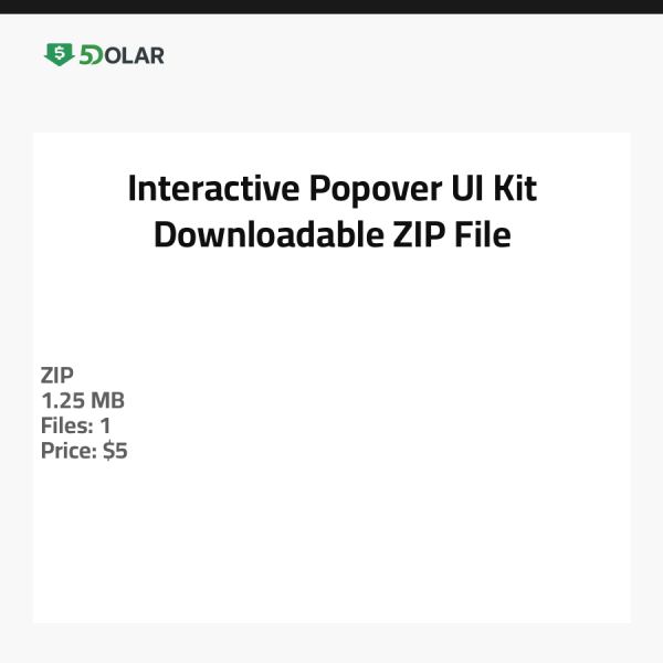 Interaktives Popover UI Kit - Herunterladbare ZIP-Datei