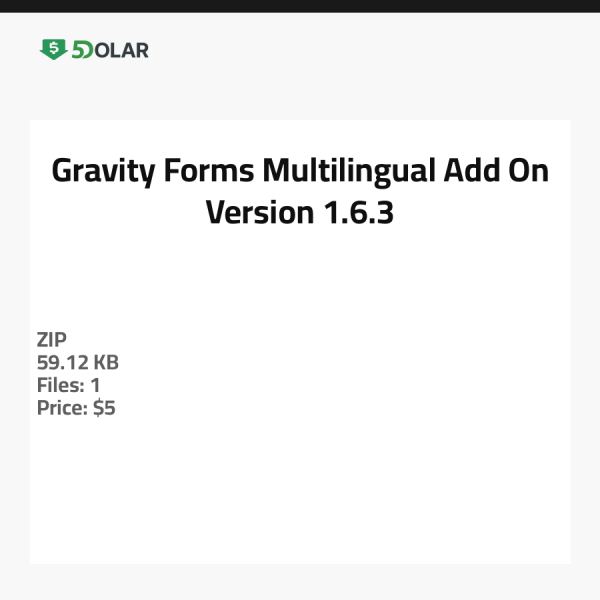إضافة Gravity Forms متعددة اللغات - الإصدار 1.6.3