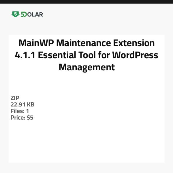 MainWP Wartungserweiterung 4.1.1 - Essenzielles Werkzeug für die WordPress-Verwaltung