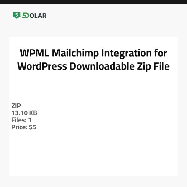WPML Mailchimp-Integration für WordPress - Herunterladbare Zip-Datei