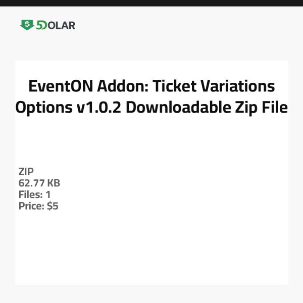 EventON Addon: Ticket Variations Options v1.0.2 - Herunterladbare Zip-Datei