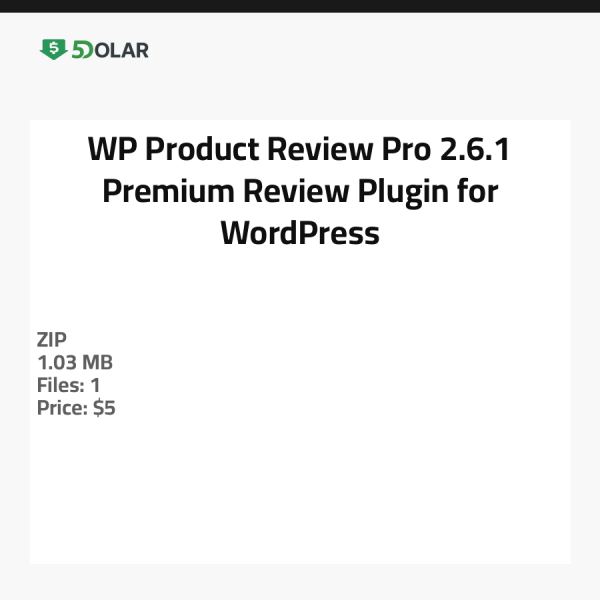 WP Product Review Pro 2.6.1 - Premium Bewertungs-Plugin für WordPress