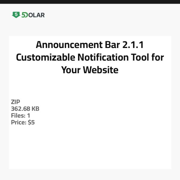 Ankündigungsleiste 2.1.1 - Anpassbares Benachrichtigungstool für Ihre Website