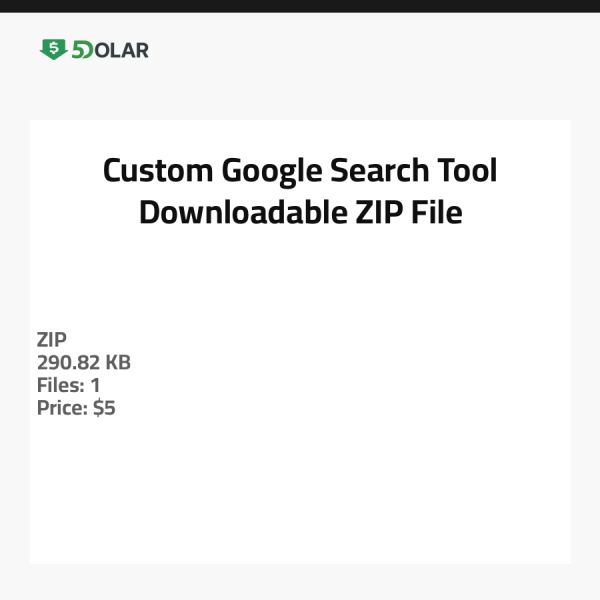 Benutzerdefiniertes Google-Suchtool - Herunterladbare ZIP-Datei
