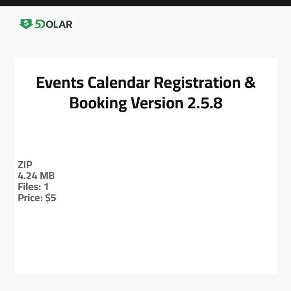 Veranstaltungskalender Registrierung & Buchung - Version 2.5.8