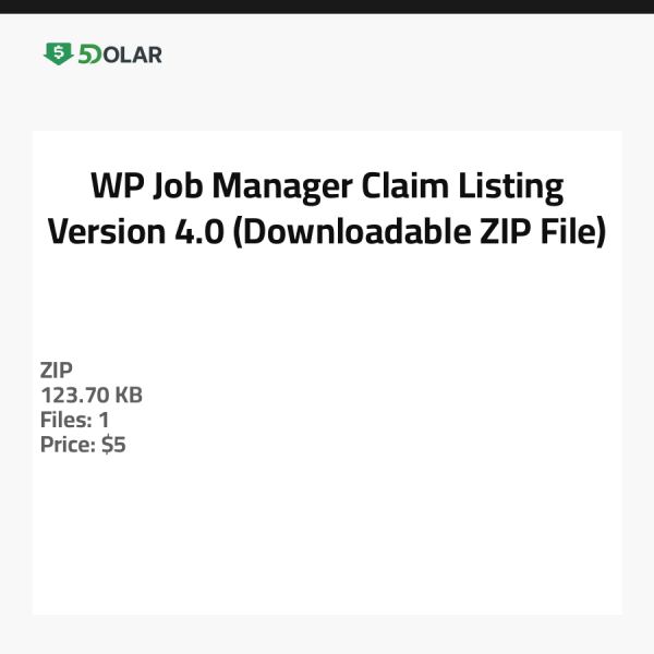 WP Job Manager Claim Listing - الإصدار 4.0 (ملف ZIP قابل للتنزيل)