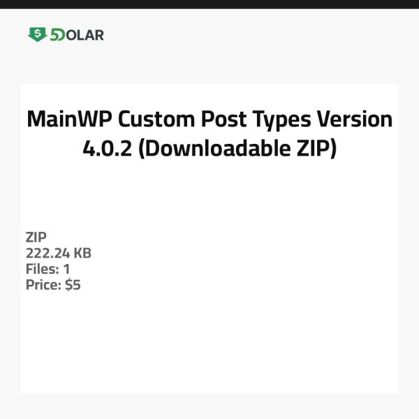 أنواع المنشورات المخصصة MainWP - الإصدار 4.0.2 (ملف ZIP قابل للتنزيل)