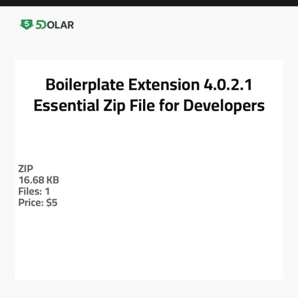 Boilerplate-Erweiterung 4.0.2.1 - Essenzielle ZIP-Datei für Entwickler