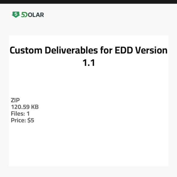 Benutzerdefinierte Lieferungen für EDD - Version 1.1