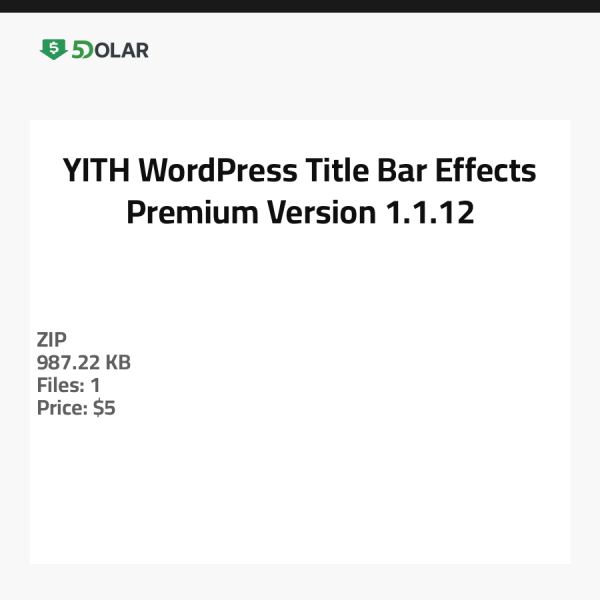 YITH WordPress Titelleisten-Effekte - Premium-Version 1.1.12