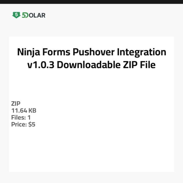 Ninja Forms Pushover Integration v1.0.3 - Herunterladbare ZIP-Datei