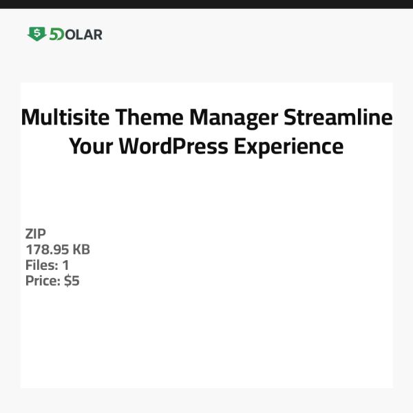Multisite Theme Manager - Optimieren Sie Ihr WordPress-Erlebnis