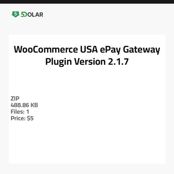 WooCommerce USA ePay Gateway Plugin - Version 2.1.7