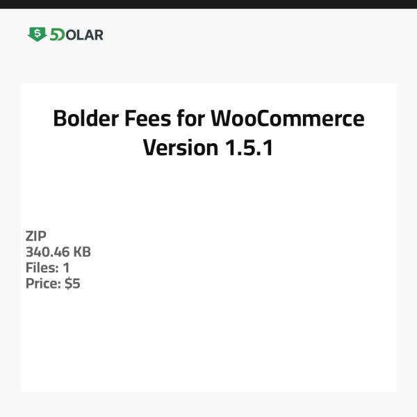 Bolder Gebühren für WooCommerce - Version 1.5.1