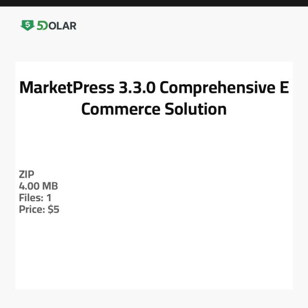 MarketPress 3.3.0 - Umfassende E-Commerce-Lösung