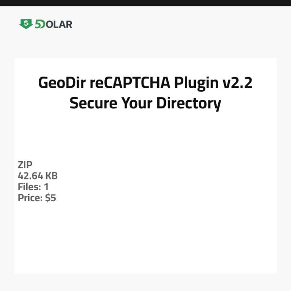 GeoDir reCAPTCHA Plugin v2.2 - Sichern Sie Ihr Verzeichnis