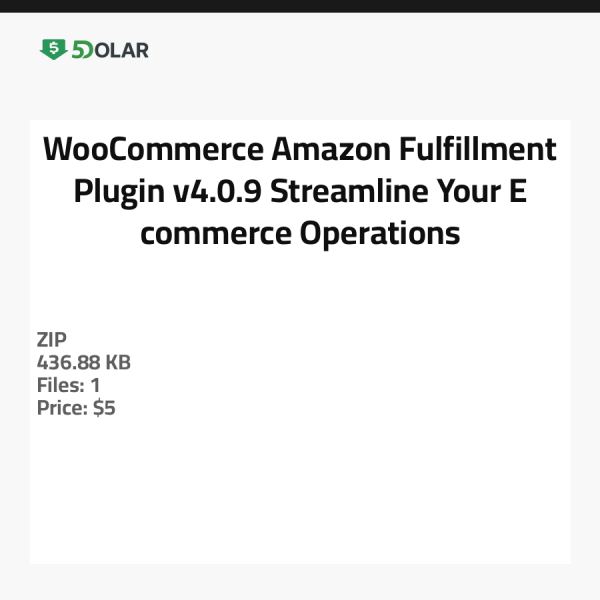 WooCommerce Amazon Fulfillment Plugin v4.0.9 - Optimieren Sie Ihre E-Commerce-Operationen
