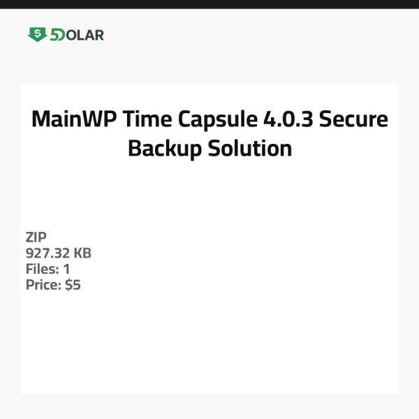 MainWP Time Capsule 4.0.3 - حل النسخ الاحتياطي الآمن