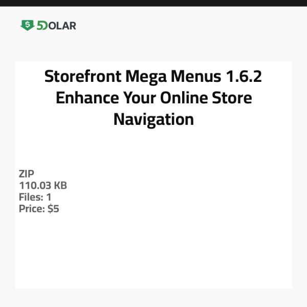 Storefront Mega Menüs 1.6.2 - Verbessern Sie die Navigation Ihres Online-Shops
