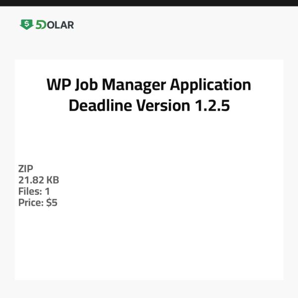 WP Job Manager Bewerbungsfrist - Version 1.2.5