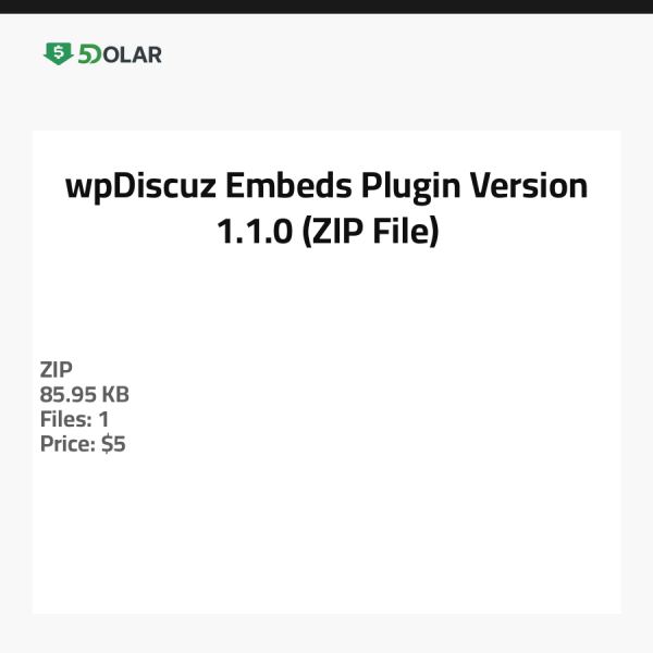 wpDiscuz Embeds Plugin - Version 1.1.0 (ZIP-Datei)