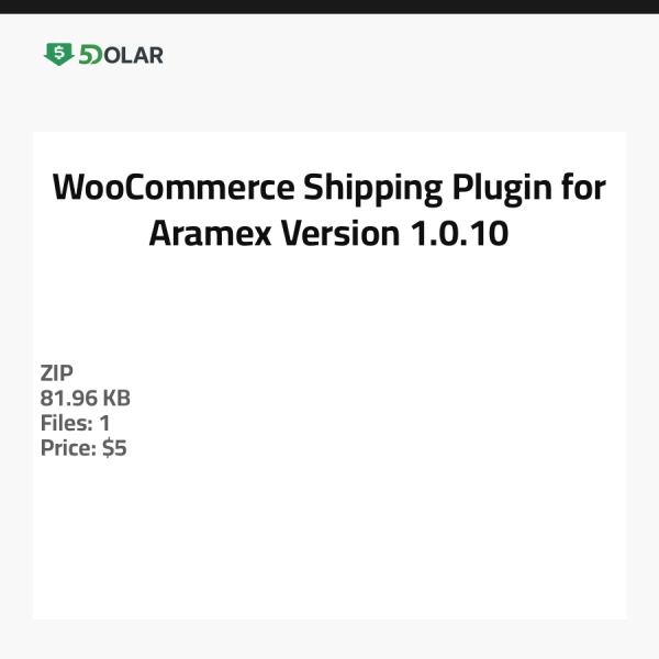 WooCommerce Versand-Plugin für Aramex - Version 1.0.10