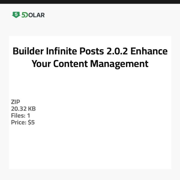 Builder Infinite Posts 2.0.2 - Verbessern Sie Ihr Content-Management