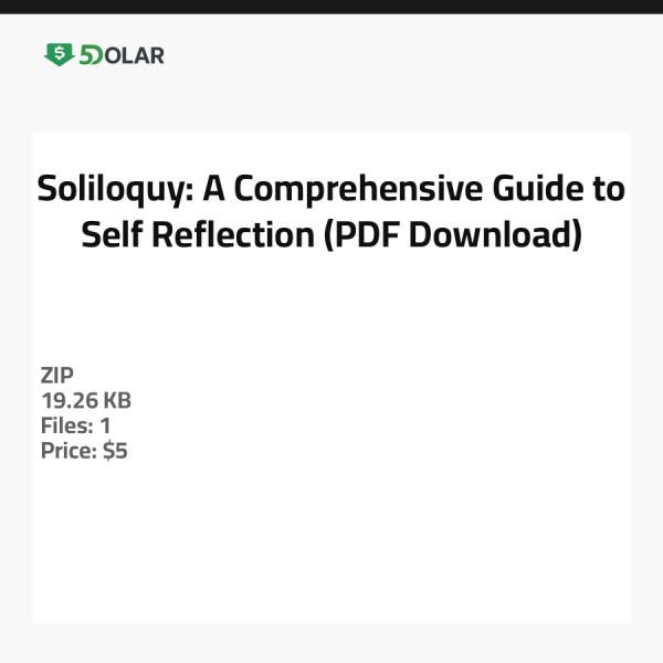 Soliloquy: Ein umfassender Leitfaden zur Selbstreflexion (PDF-Download)