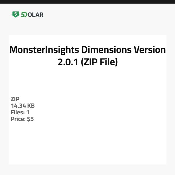 MonsterInsights Dimensions - Version 2.0.1 (ZIP-Datei)