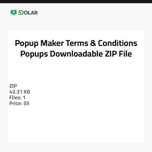 Popup Maker Allgemeine Geschäftsbedingungen Popups - Herunterladbare ZIP-Datei