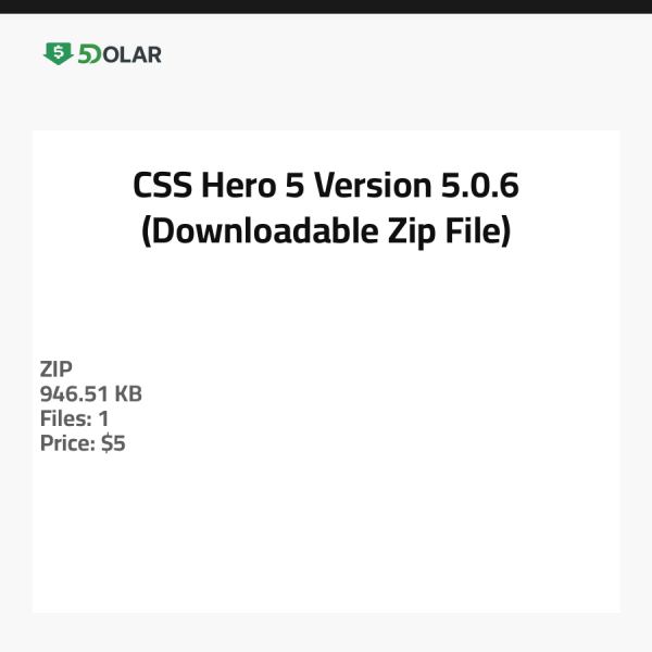 CSS Hero 5 - Version 5.0.6 (Herunterladbare Zip-Datei)