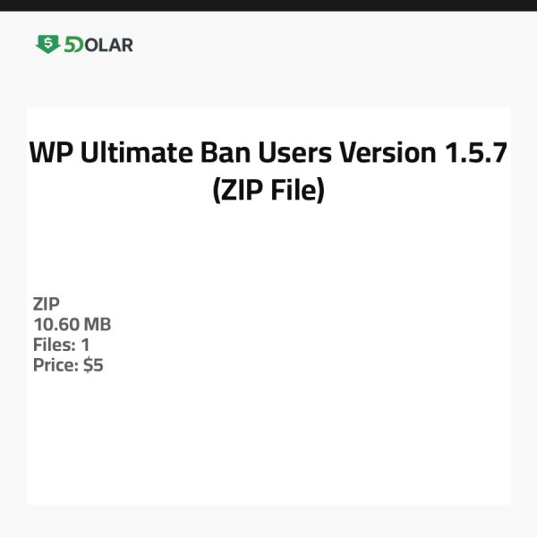 WP Ultimate Ban Users - Version 1.5.7 (ZIP-Datei)