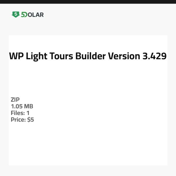 WP Light Tours Builder - Version 3.429