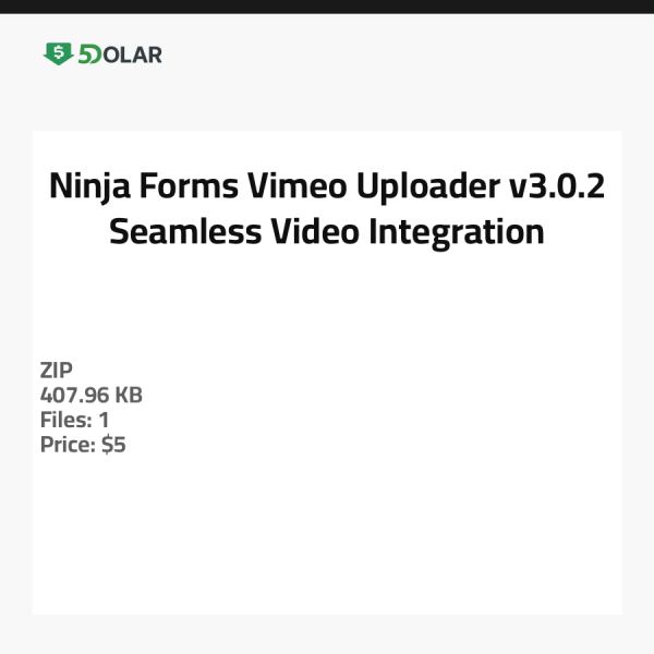 Ninja Forms Vimeo Uploader v3.0.2 - Nahtlose Video-Integration