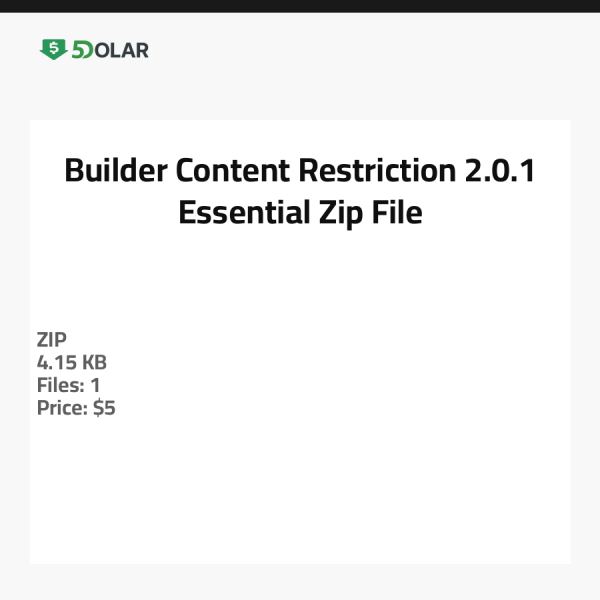 Builder Content Restriction 2.0.1 - Essentielles Zip-Datei