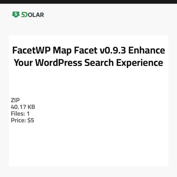 FacetWP Map Facet v0.9.3 - Verbessern Sie Ihr WordPress-Such-Erlebnis