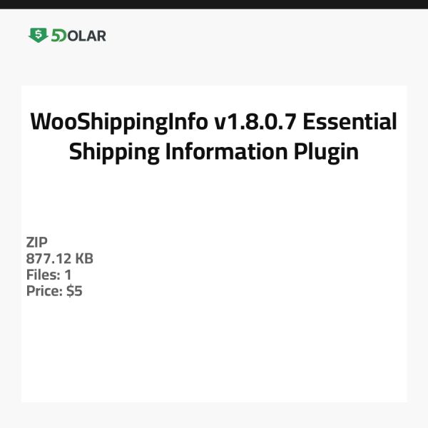 WooShippingInfo v1.8.0.7 - Essentielles Versandinformations-Plugin
