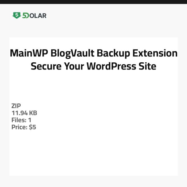 MainWP BlogVault Backup Erweiterung - Sichern Sie Ihre WordPress-Seite
