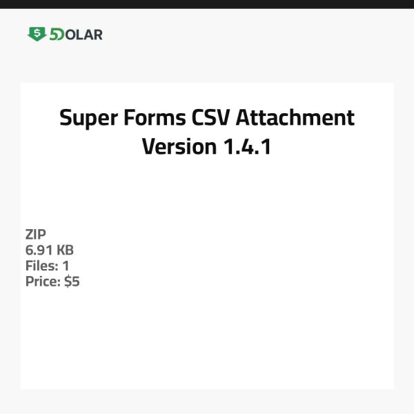 Super Forms CSV-Anhang - Version 1.4.1