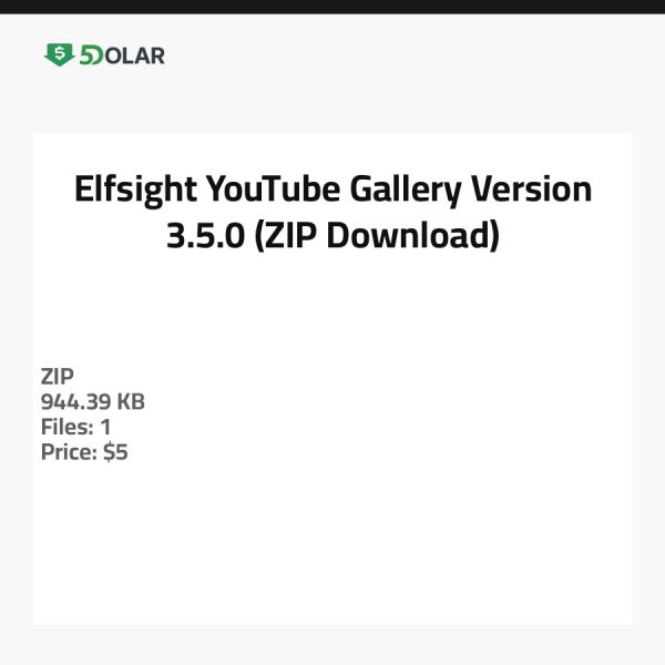 Elfsight YouTube Galerie - Version 3.5.0 (ZIP-Download)
