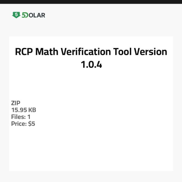 RCP Math Verification Tool - Version 1.0.4