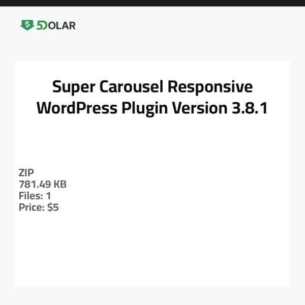 Super Carousel Responsives WordPress Plugin - Version 3.8.1