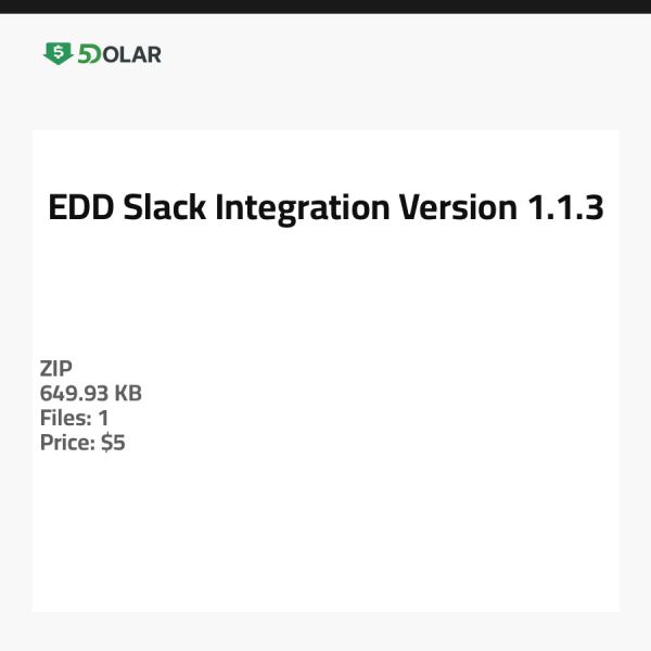 EDD Slack Integration - Version 1.1.3