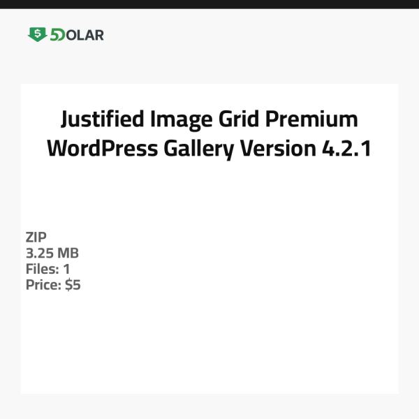 Justified Image Grid Premium WordPress Galerie - Version 4.2.1