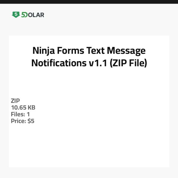 Ninja Forms Textnachrichten-Benachrichtigungen - v1.1 (ZIP-Datei)