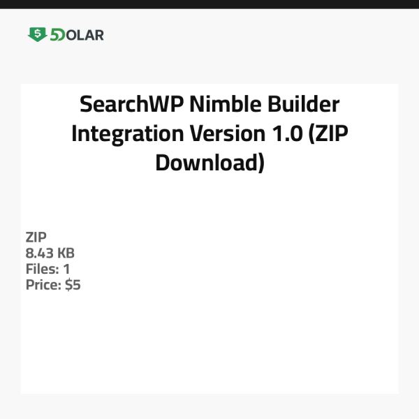 SearchWP Nimble Builder Integration - Version 1.0 (ZIP-Download)