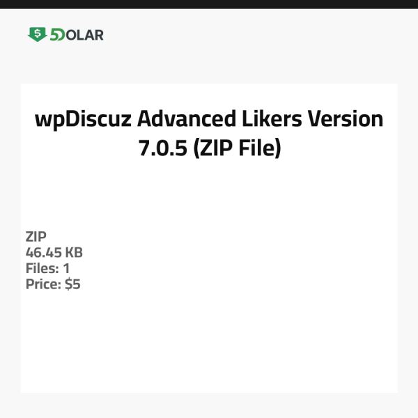 wpDiscuz Advanced Likers - Version 7.0.5 (ZIP-Datei)