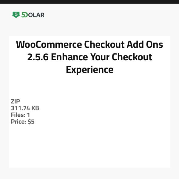 WooCommerce Checkout Add-Ons 2.5.6 - Verbessern Sie Ihr Checkout-Erlebnis